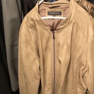 Tan coloured pleather jacket
